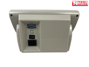 Rear view of a digital scale display unit showing connection ports and a power switch.