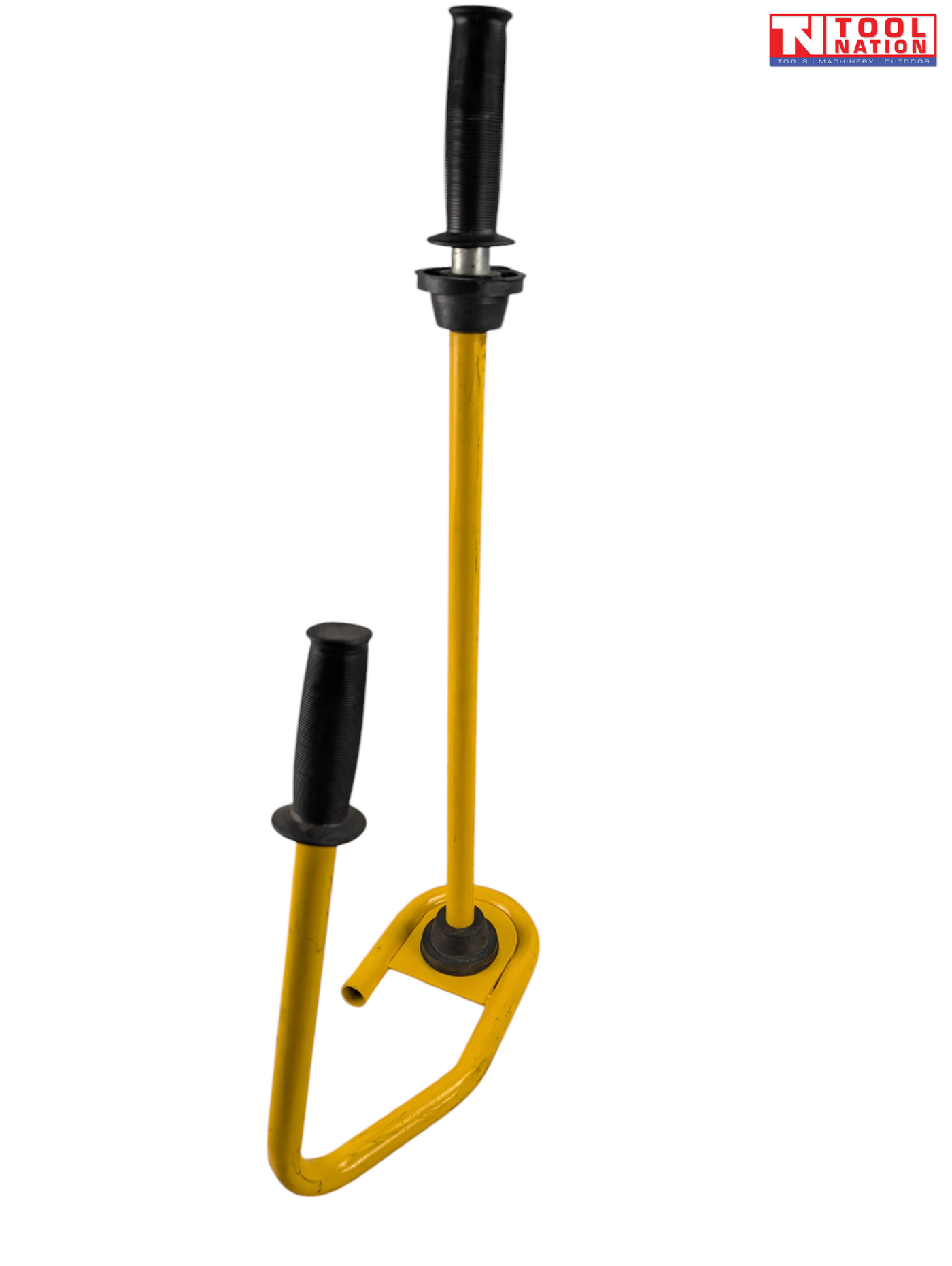 Yellow shrink wrap dispenser, with two black handles