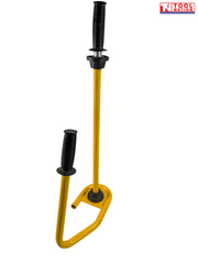 Yellow shrink wrap dispenser, with two black handles