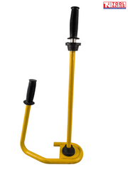 Yellow shrink wrap dispenser, with two black handles