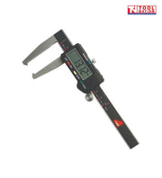 Digital vernier caliper with LCD display for precise internal and external measurements in mm and inches