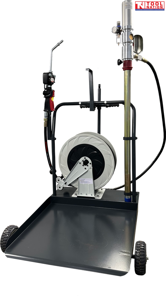 Air Operated Oil Dispenser Pump Trolley with Digital Meter 220L Drum Mobile