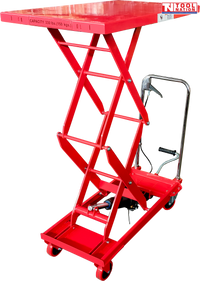 Double Scissor Hydraulic Table Cart 150kg Capacity 1250mm Lift Workshop