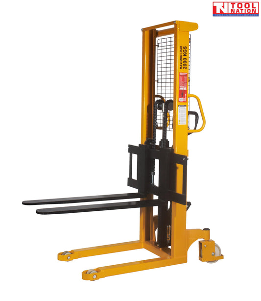 Pallet Stacker 2000kg Capacity Hydraulic Lift 1600mm Height Heavy Duty Use