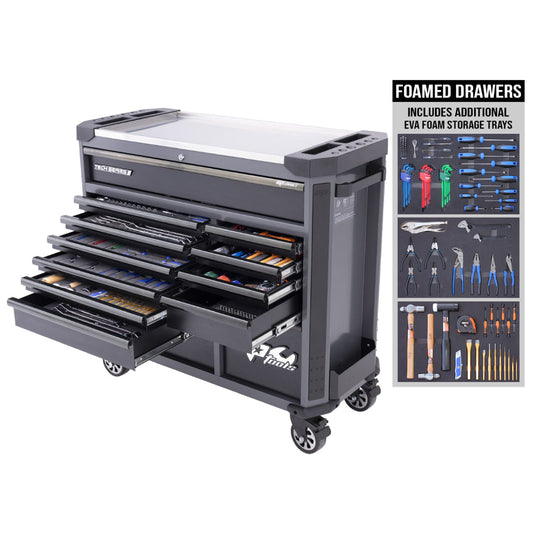 Tech Series Roller Cabinet Tool Kit - 369pc - Metric/SAE - Diamond Black - Bonus EVA Storage Trays